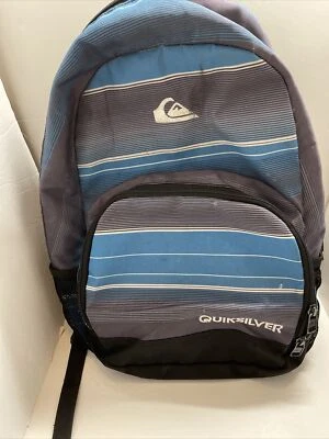 Quicksilver Backpack School Bag Gray Black Blue - Image 1 of 4