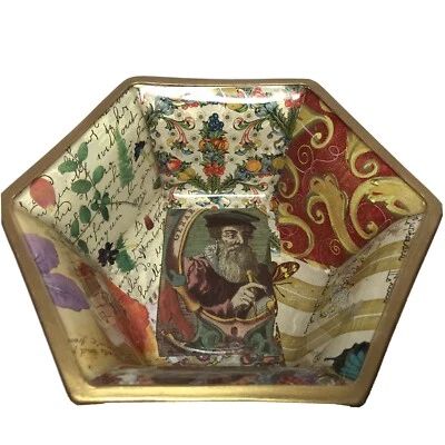 Бабочка и французский восьмиугольник стекла заявление чаша 6» диаметр - Изображение 1 из 4