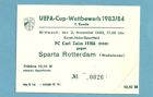 TICKET   FC CARL ZEISS  JENA  - SPARTA  ROTTERDAM  2/11/1983  C3