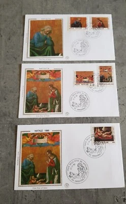 POSTE VATICANE ART PAINTINGS RELIGIOUS 3 FIRST DAY OF ISSUE 1990 - Image 1 of 2
