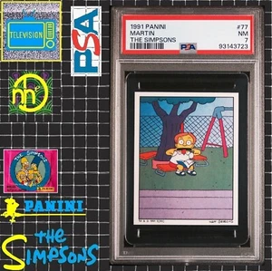 1991 Panini Simpsons Stickers - #77 Martin - PSA 7 NM - Picture 1 of 4
