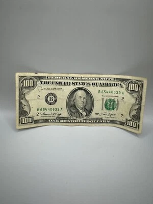 1974 B New York Note $100 Dollar Bill B65440639A - Image 1 of 2