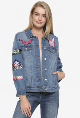 Overwatch D.Va Womens Denim Jacket - BoxLunch Exclusive- Small with bonus hat  - Image 1 of 4