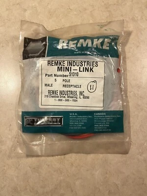 REMKE 51310 5 POLE TUFF-LINK, MINI LINK, Straight MALE RECEPTACLE SEALED NEW 12” - Image 1 of 4