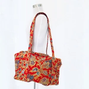 VTG Enchante Accessories Inc NY Paisley Floral Quilted Duffle Weekender Bag Tote - Picture 1 of 8