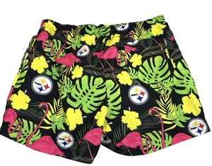 NFL Pittsburgh Steelers Men's XL Highlights Tropical Flamingo Swimming Shorts - Picture 1 of 8
