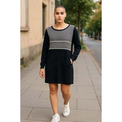 Athleta Cloudbreak черный и серый длинным рукавом шерсти мериноса свитер платье размер L - Изображение 1 из 4