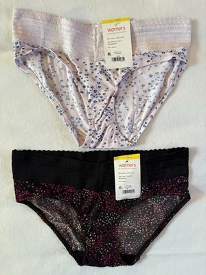 NUEVO Panty Warners Hipster Sin Problemas de Pellizco 2 Pares Mujer’s Panty Talla Mediana Foto 1 de 4