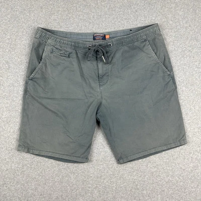 Shorts chino masculino Superdry International tamanho 38 cinza cordão cintura elástica - Imagem 1 de 4