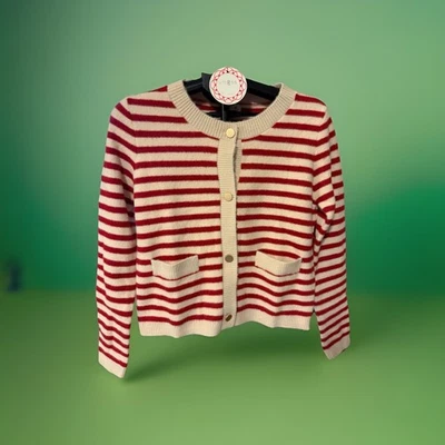 Suéter Umgee Pequeño Rojo y Blanco Navidad Vacaciones Bolsillos Abotonados Nuevo con Etiquetas Foto 1 de 4