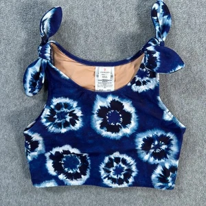 Crewcuts J.Crew Corbata al Hombro Bikini Top de Natación Traje de Baño Niñas 6-7 Azul BY071 Nuevo - Imagen 1 de 6