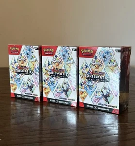 *LOT OF 3* Pokemon TCG: Scarlet & Violet Prismatic Evolutions Booster Bundle - Picture 1 of 2
