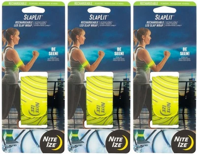 Nite Ize SlapLit Rechargeable LED Slap Wrap - Neon Yellow/Red LED (3-Pack) - Image 1 of 4