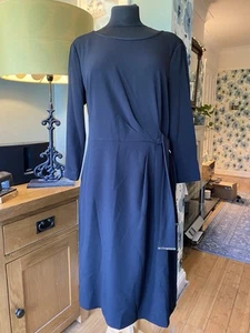 *ANNE KLEIN* faux wrap midi dress in black, size 16 - Picture 1 of 6