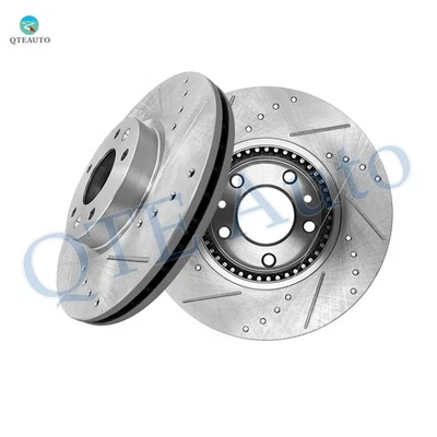 Front Drilled Slotted Brake Disc Rotors 299mm For 2006-2012 Ford Fusion - Image 1 of 4