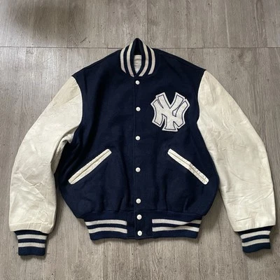Rare Vintage New York Yankees Letterman Jacket Sz 42 Sz L DeLong 90’s Varsity NY - Image 1 of 4