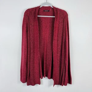 Cárdigan suéter Nic + Zoe talla XL frente abierto mezcla de algodón rojo - Imagen 1 de 5