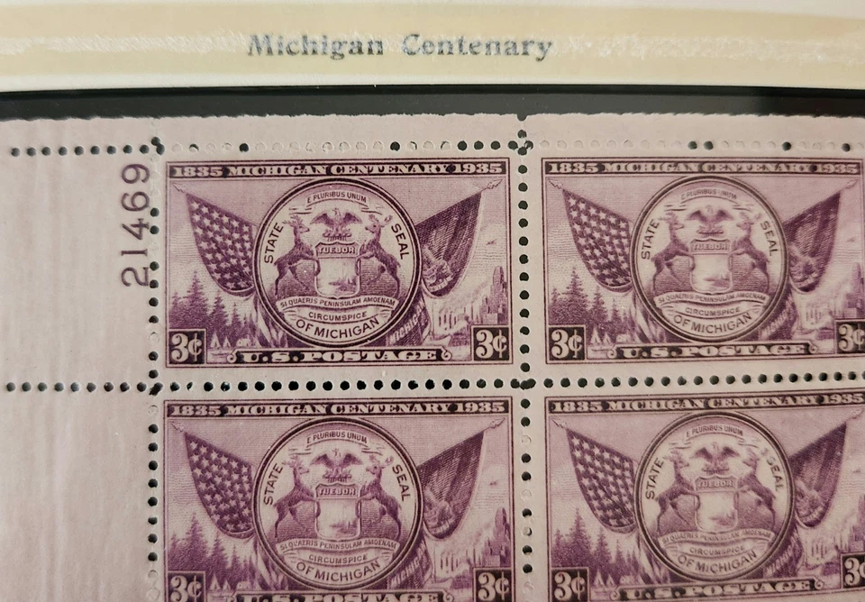 Block of 4 of Michigan Centenary 1935 M/NH - Image 1 of 1