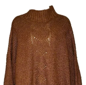 Maurices Pullover Sweater Womens Sz L Oversized Brown Chunky Cable Knit Grunge - Picture 1 of 7