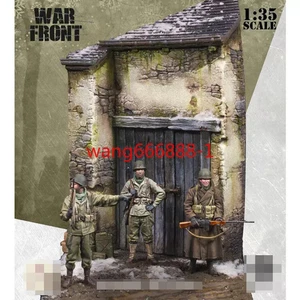 1:35 Resin Soldier Figures Model kit WW II US Soldiers 3 Man W/ scenes Uncolored - Picture 1 of 5