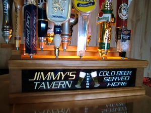 Personalized tavern lighted beer tap handle display holds 18 on 3 levels LED - Picture 1 of 1