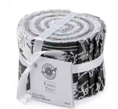 Tela artesanal de edredón de algodón de granja blanco y negro con rollo de gelatina - tiras de 2,5 pulgadas, 20 piezas Foto 1 de 4