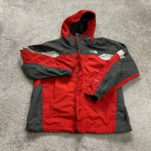 The North Face Hyvent Boys Large Red and Gray Waterproof Hooded Outdoor Jacket - Picture 1 of 17