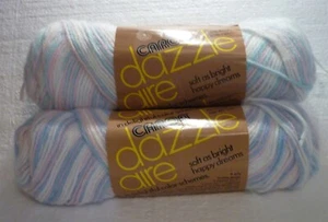 CARON DAZZLE AIRE YARN 2 - 3 OZ SKEINS COLOR: BABY PINK/BLUE OMBRE #2666 NOS - Picture 1 of 2
