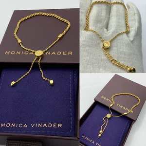 monica vinader Corda Kette Freundschaftsarmband 18k Gold Vermeil UVP 128£ - Bild 1 von 17