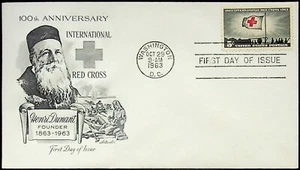 1963 International Red Cross 100th Anniversary First Day Issue Washington DC 5c - Picture 1 of 2