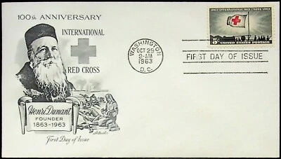1963 International Red Cross 100th Anniversary First Day Issue Washington DC 5c - Image 1 of 2