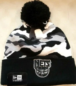 New Era NBA Brooklyn Nets Black/White Knit Beanie Winter Hat Team Logo - Picture 1 of 2