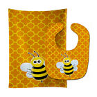 Bee On Quatrafoil Baby Bib And Burp Cloth