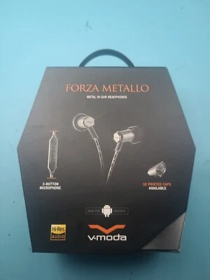 V-MODA Forza Metallo Wired In-Ear Headphones 3-Button Remote & Mic - New Sealed - Image 1 of 4