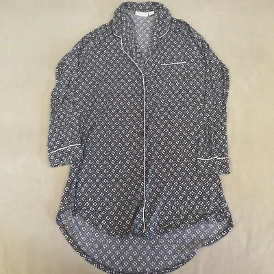 Nordstrom Lingerie Nightshirt Medium Womens Grey Floral Very Soft - Image 1 of 3