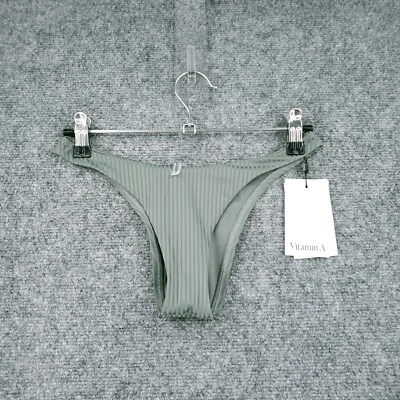 NOVO Maiô Feminino Vitamina A Parte Inferior de Biquíni XS Verde Corte Alto com nervuras Atrevido - Imagem 1 de 4