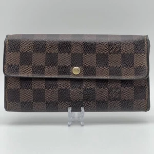 Louis Vuitton Damier Portefeuille Sarah Bifold Long Wallet N61724 Authentic - Picture 1 of 23