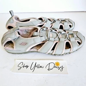 Sketchers Womens Leather Gray Pink Fisherman Sandals Slip On Sz 10 - Sh454.1 - Picture 1 of 7