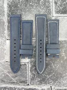 Neu 22 mm Absolutamente Lederarmband blau Auslauf Uhrenarmband für Panerai R - Bild 1 von 16