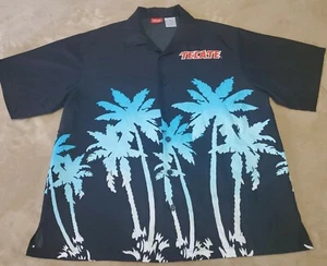 Tecate mens Hawaiian button shirt LARGE Black Blue beer short sleeve 2009 - Picture 1 of 6