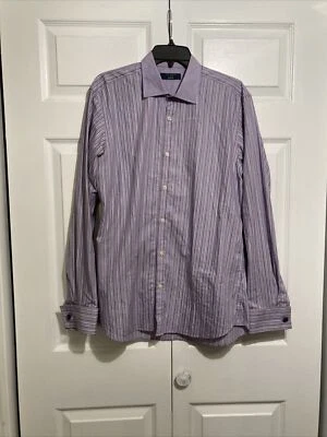 CLOSE OUT! Archive Ted Baker Button Dress Shirt  French Cuff Men's Size 16 - Imagem 1 de 4