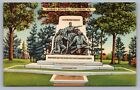 Carte postale Gettysburg PA Alabama Memorial petite statue à haut rond Pennsylvanie E1