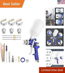 High-Efficiency HVLP Spray Gun - 360° Adjustable Nozzles & Easy-Clean Features - Picture 1 of 9
