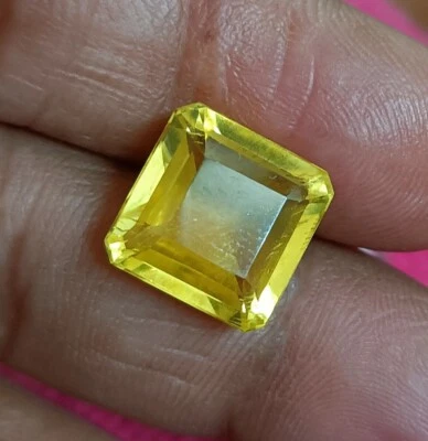 Hermosas piedras preciosas sueltas de topacio amarillo de 16,35 quilates con forma de corte cuadrado A+++ Foto 1 de 4