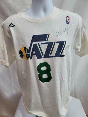 Utah Jazz T-shirt #8 Deron Williams Autograph Sighed shirt SIze Small - Image 1 of 4