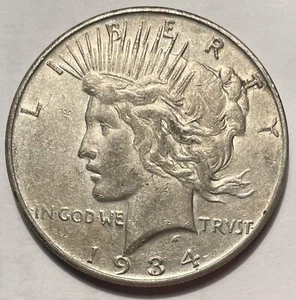 1934-D Peace Silver Dollar DENVER 90% KEY HIGH GRADE RARE US Coin #007 - Picture 1 of 4