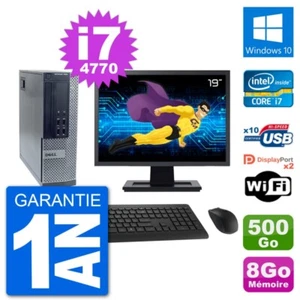PC DELL 7020 SFF Bildschirm 19 " Intel i7-4770 RAM 8Go Disc 500Go Windows 10 - Bild 1 von 3
