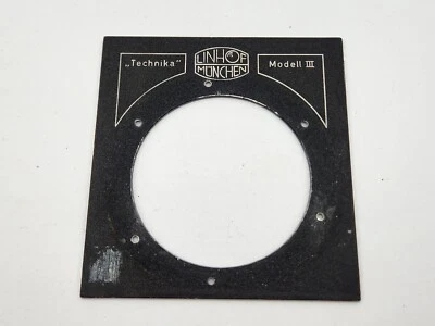 Placa de lente metálica plana Linhof Munchen Technika modelo III 4x5 con orificio de 64 mm Foto 1 de 4