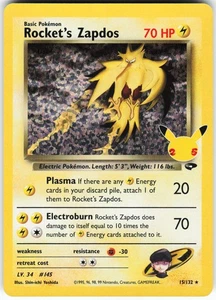 Rocket's Zapdos 15/132 Pokemon Celebrations: Classic Collection NM - Picture 1 of 2
