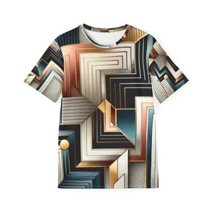 Geometric Print Unisex Sports Jersey, Athletic Tee, Unique Activewear, Gift - Picture 1 of 33